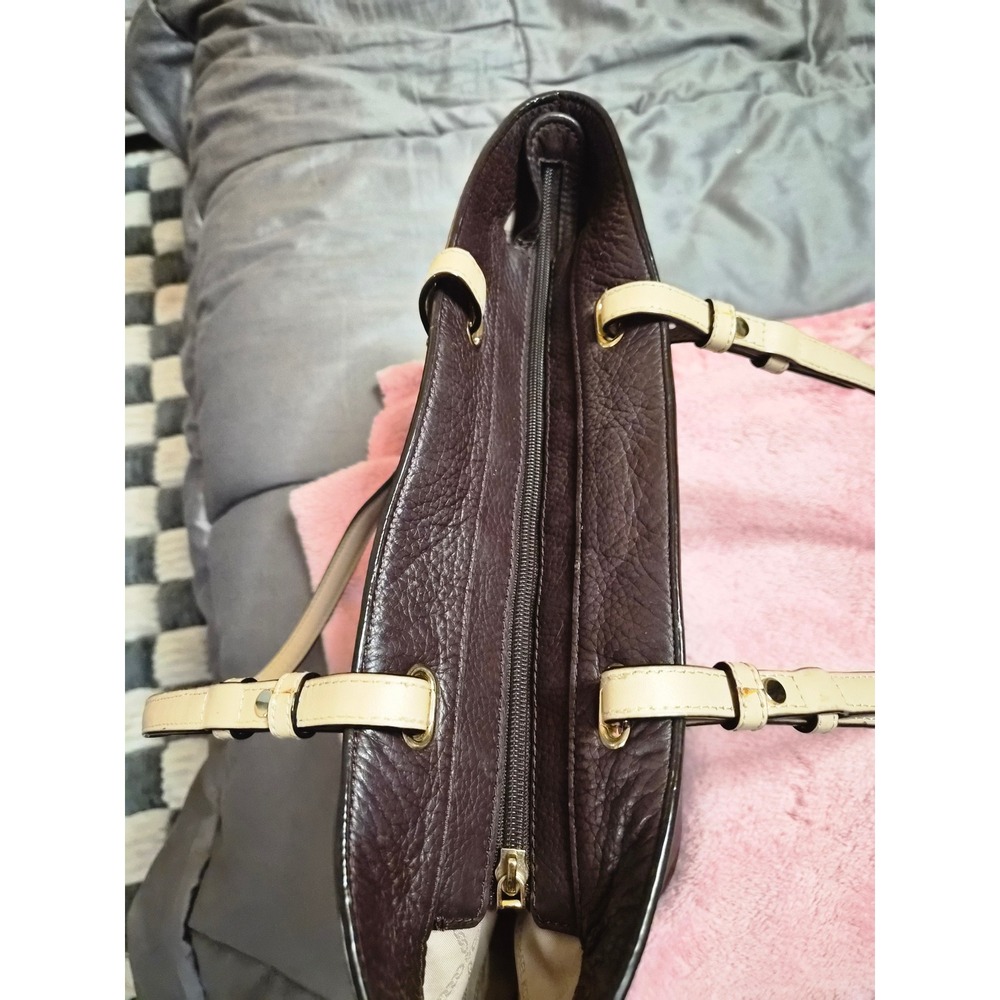 Michael Kors Bedford Pebbled Leather Tote Bag Brown with Gold Hardware - Picture 10 of 12